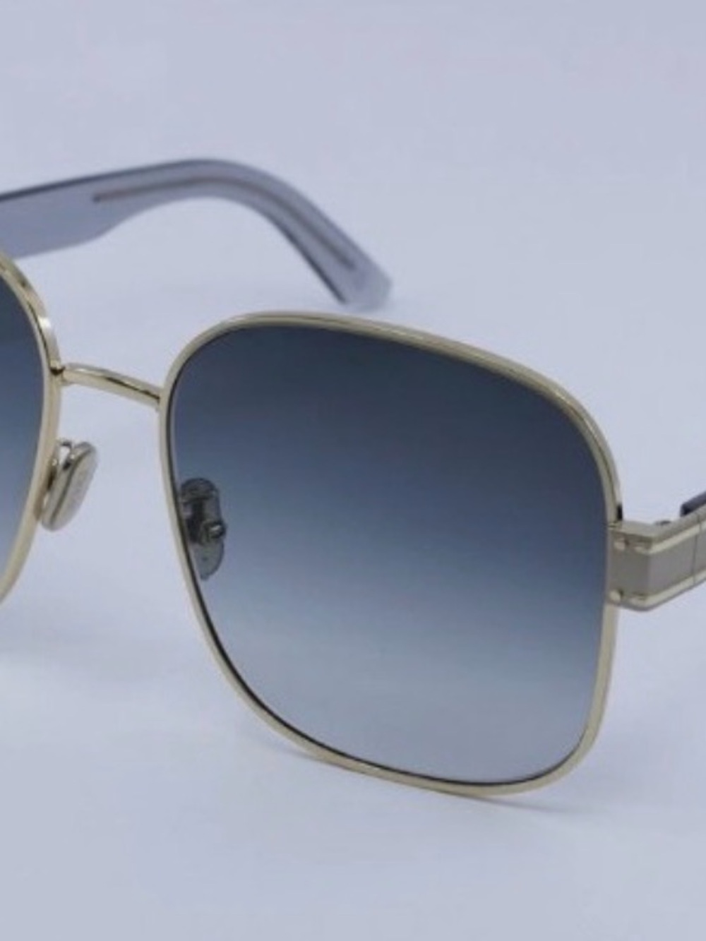 Dior Women's Gold Metal Frame Sunglasses with Gradient Gray Lenses